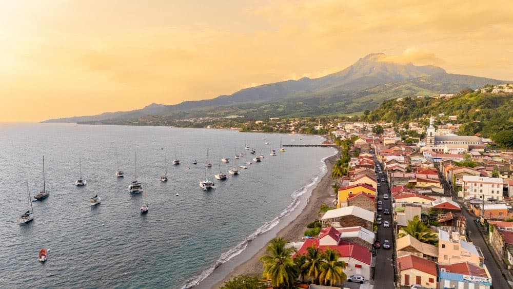 Vue panoramique de Saint-Pierre en Martinique